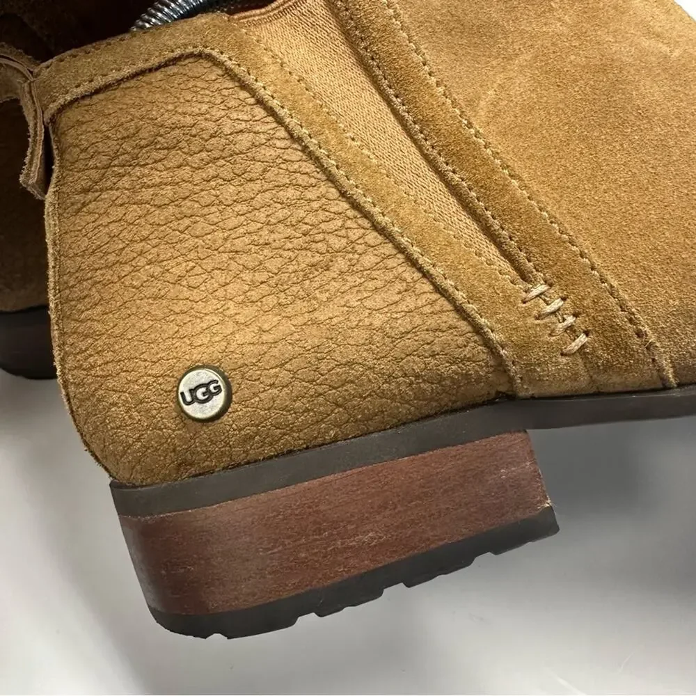 Ugg McClaire Ankle Boots Womens 9 Chestnut Tan Suede Leather Chelsea